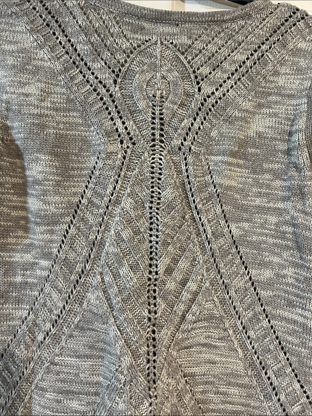 Nicole Gray Open-Knit Accent Long-Sleeve Sweater - Picture 3 of 4